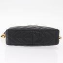 CHANEL Chain V Stitch Shoulder Bag Caviar Skin Black Gold CC Auth 146083AV-5