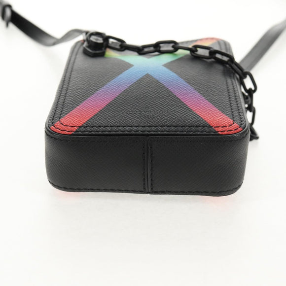LOUIS VUITTON Taiga Rainbow Danube Messenger Bag Black M30332 LV Auth 146086SAM