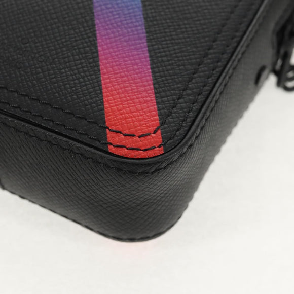 LOUIS VUITTON Taiga Rainbow Danube Messenger Bag Black M30332 LV Auth 146086SAM