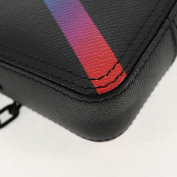 LOUIS VUITTON Taiga Rainbow Danube Messenger Bag Black M30332 LV Auth 146086SAM