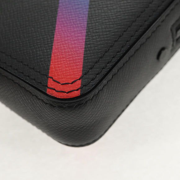 LOUIS VUITTON Taiga Rainbow Danube Messenger Bag Black M30332 LV Auth 146086SAM