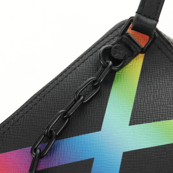 LOUIS VUITTON Taiga Rainbow Danube Messenger Bag Black M30332 LV Auth 146086M
