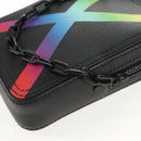 LOUIS VUITTON Taiga Rainbow Danube Messenger Bag Black M30332 LV Auth 146086M-10