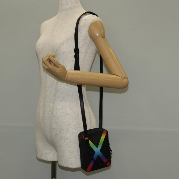 LOUIS VUITTON Taiga Rainbow Danube Messenger Bag Black M30332 LV Auth 146086SAM