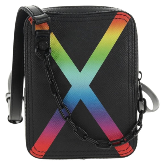LOUIS VUITTON Taiga Rainbow Danube Messenger Bag Black M30332 LV Auth 146086SAM