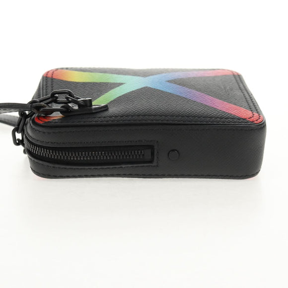 LOUIS VUITTON Taiga Rainbow Danube Messenger Bag Black M30332 LV Auth 146086SAM