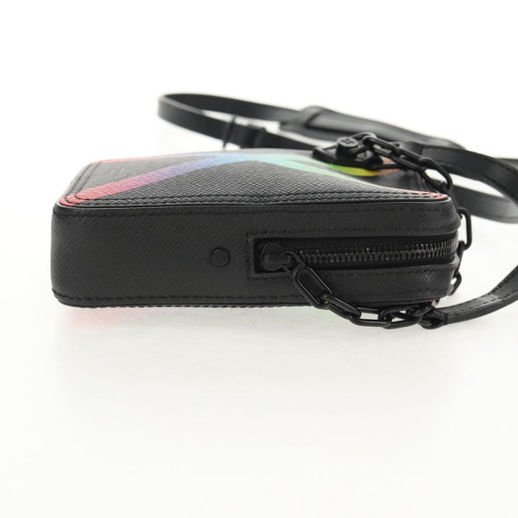 LOUIS VUITTON Taiga Rainbow Danube Messenger Bag Black M30332 LV Auth 146086M