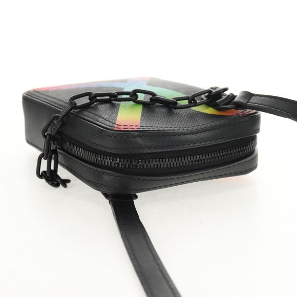 LOUIS VUITTON Taiga Rainbow Danube Messenger Bag Black M30332 LV Auth 146086SAM
