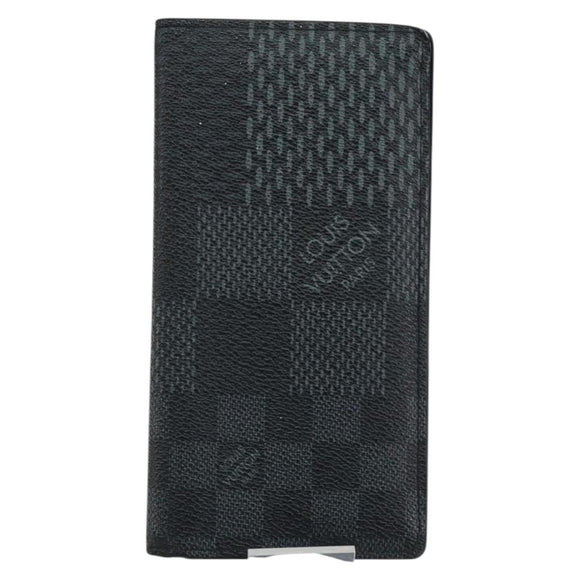 LOUIS VUITTON Damier Graphite Brazza Portefeuille NM Wallet N60435 Auth 146091