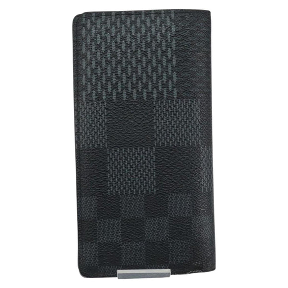 LOUIS VUITTON Damier Graphite Brazza Portefeuille NM Wallet N60435 Auth 146091