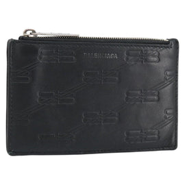 BALENCIAGA Card Case Leather Black 717784 Auth 146092