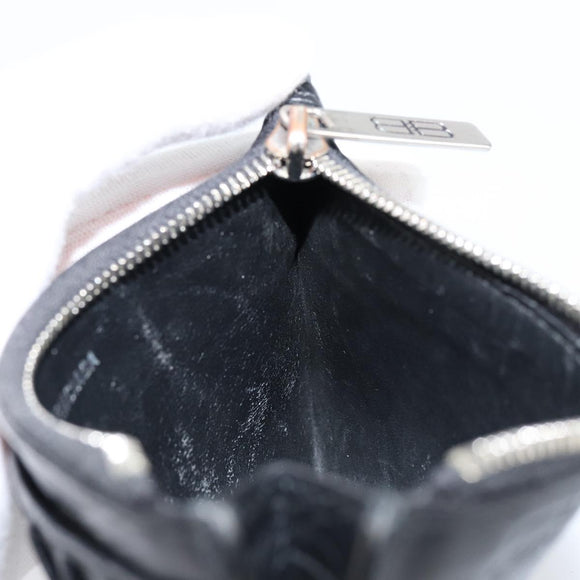 BALENCIAGA Card Case Leather Black 717784 Auth 146092
