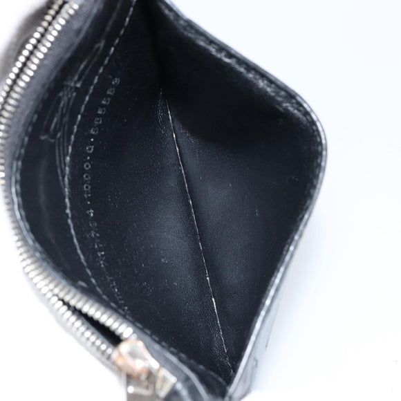 BALENCIAGA Card Case Leather Black 717784 Auth 146092