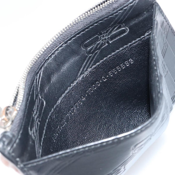 BALENCIAGA Card Case Leather Black 717784 Auth 146092
