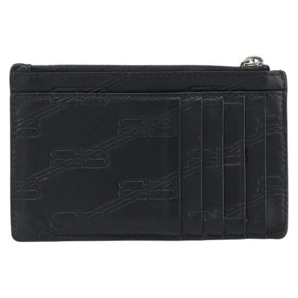 BALENCIAGA Card Case Leather Black 717784 Auth 146092