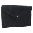 CHANEL Bicolore Wallet Lamb Skin Black CC Auth 146093-1