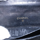 CHANEL Bicolore Wallet Lamb Skin Black CC Auth 146093-15