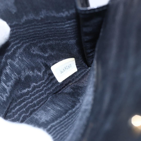 CHANEL Bicolore Wallet Lamb Skin Black CC Auth 146093