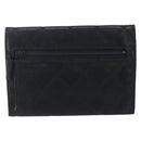 CHANEL Bicolore Wallet Lamb Skin Black CC Auth 146093-3