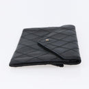 CHANEL Bicolore Wallet Lamb Skin Black CC Auth 146093-5