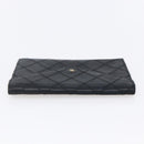 CHANEL Bicolore Wallet Lamb Skin Black CC Auth 146093-6