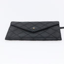 CHANEL Bicolore Wallet Lamb Skin Black CC Auth 146093-7