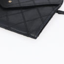 CHANEL Bicolore Wallet Lamb Skin Black CC Auth 146093-8
