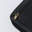 CHANEL Long Wallet Caviar Skin Black Gold CC Auth 146094-17