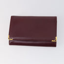 CARTIER Wallet Leather 3 Set Bordeaux Auth 146096-10
