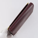 CARTIER Wallet Leather 3 Set Bordeaux Auth 146096-14