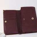 CARTIER Wallet Leather 3 Set Bordeaux Auth 146096-15
