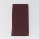 CARTIER Wallet Leather 3 Set Bordeaux Auth 146096-17