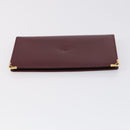 CARTIER Wallet Leather 3 Set Bordeaux Auth 146096-19