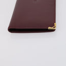 CARTIER Wallet Leather 3 Set Bordeaux Auth 146096-21