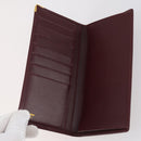 CARTIER Wallet Leather 3 Set Bordeaux Auth 146096-22