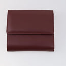 CARTIER Wallet Leather 3 Set Bordeaux Auth 146096-4