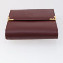CARTIER Wallet Leather 3 Set Bordeaux Auth 146096-7