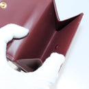 CARTIER Wallet Leather 3 Set Bordeaux Auth 146096-8