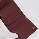 CARTIER Wallet Leather 3 Set Bordeaux Auth 146096-9