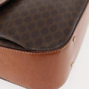 CELINE Macadam Canvas Hand Bag PVC Leather 2way Brown Gold Auth 146100-15