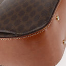 CELINE Macadam Canvas Hand Bag PVC Leather 2way Brown Gold Auth 146100-17