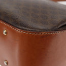 CELINE Macadam Canvas Hand Bag PVC Leather 2way Brown Gold Auth 146100-18