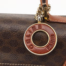 CELINE Macadam Canvas Hand Bag PVC Leather 2way Brown Gold Auth 146100-19