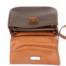 CELINE Macadam Canvas Hand Bag PVC Leather 2way Brown Gold Auth 146100-10