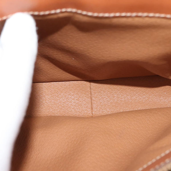 CELINE Macadam Canvas Hand Bag PVC Leather 2way Brown Gold Auth 146100