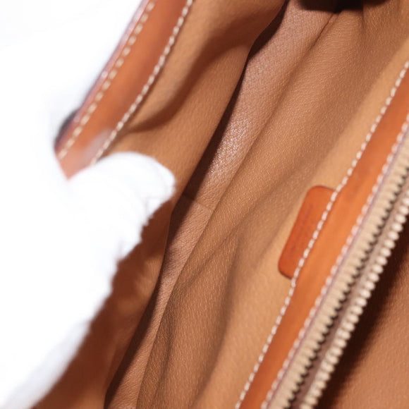 CELINE Macadam Canvas Hand Bag PVC Leather 2way Brown Gold Auth 146100