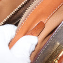 CELINE Macadam Canvas Hand Bag PVC Leather 2way Brown Gold Auth 146100-12