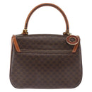 CELINE Macadam Canvas Hand Bag PVC Leather 2way Brown Gold Auth 146100-2