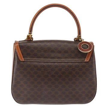CELINE Macadam Canvas Hand Bag PVC Leather 2way Brown Gold Auth 146100 - 0