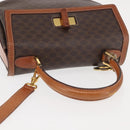 CELINE Macadam Canvas Hand Bag PVC Leather 2way Brown Gold Auth 146100-6
